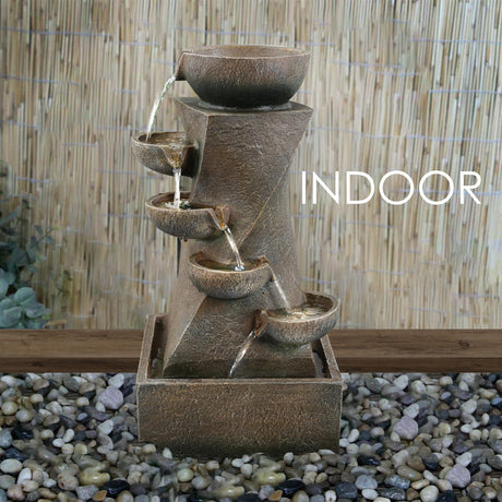 Cascading Water Feature Outdoor With LED by GEEZY - UKBuyZone