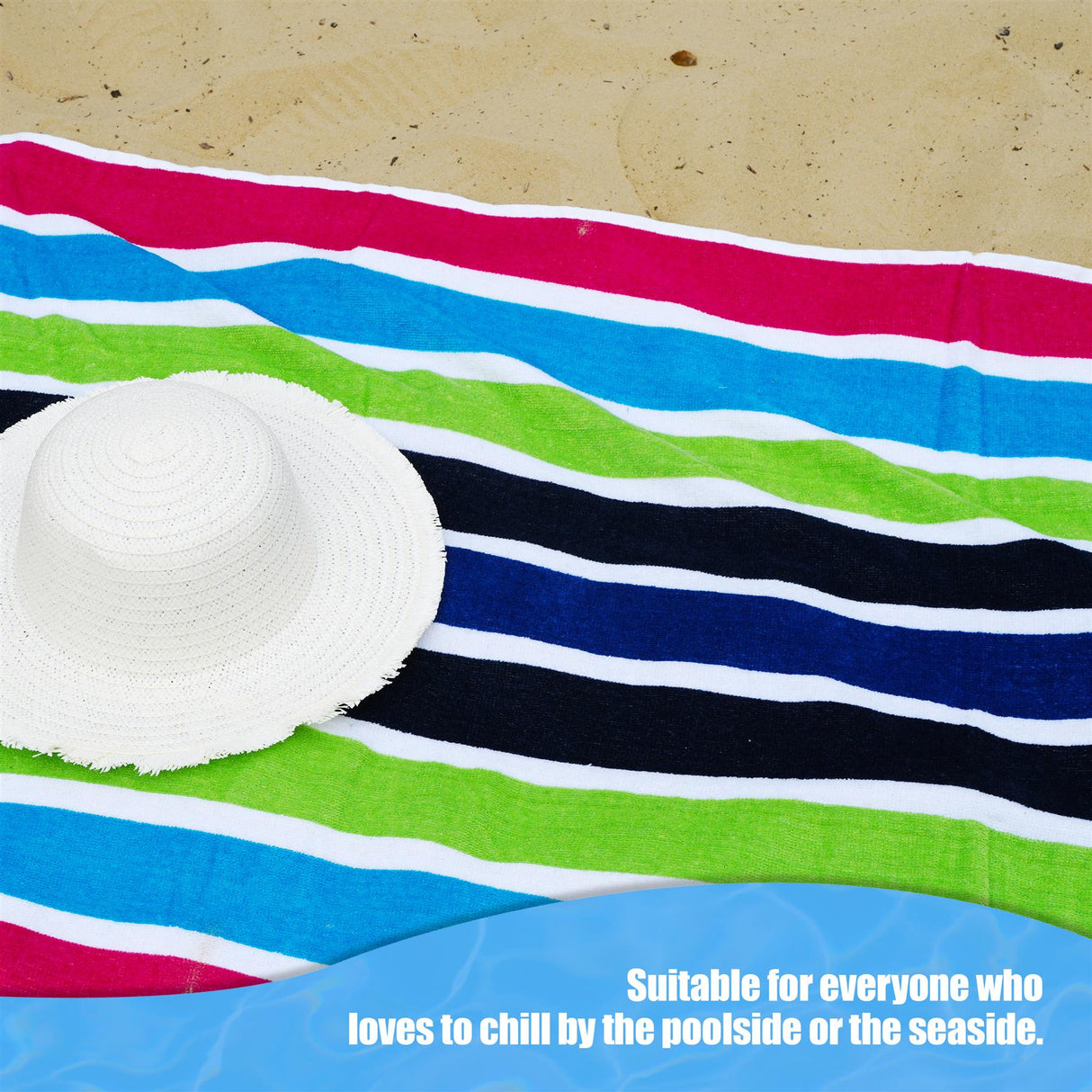 Velour Striped Beach Towel Sanguine by Geezy - UKBuyZone