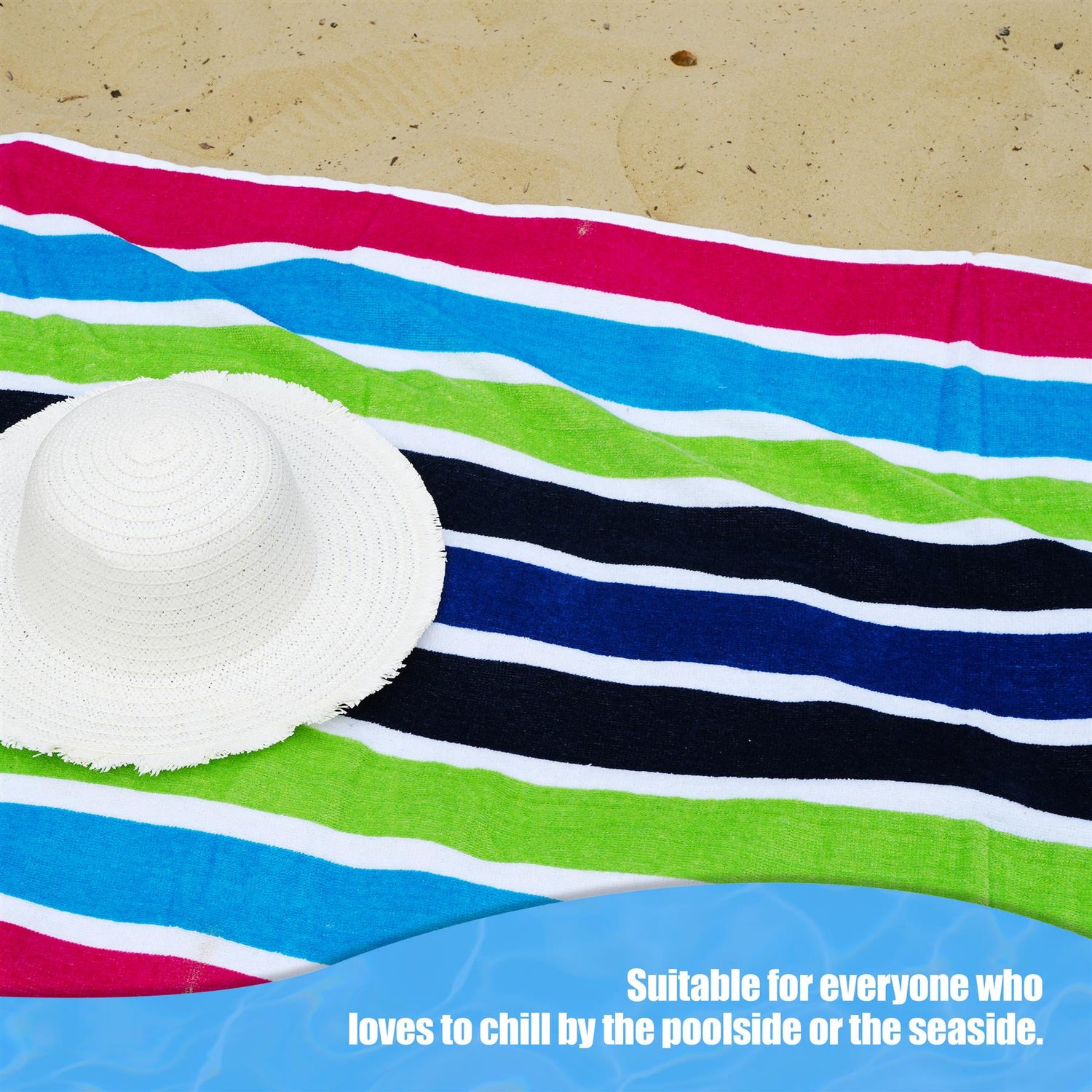 Velour Striped Beach Towel Sanguine by Geezy - UKBuyZone