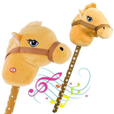 Kids Brown Hobby Horse With Sounds by The Magic Toy Shop - UKBuyZone
