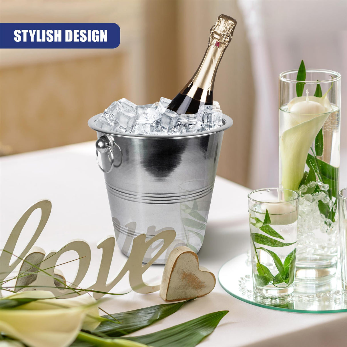 Stainless Steel Champagne Ice Bucket 4 Litre by GEEZY - UKBuyZone