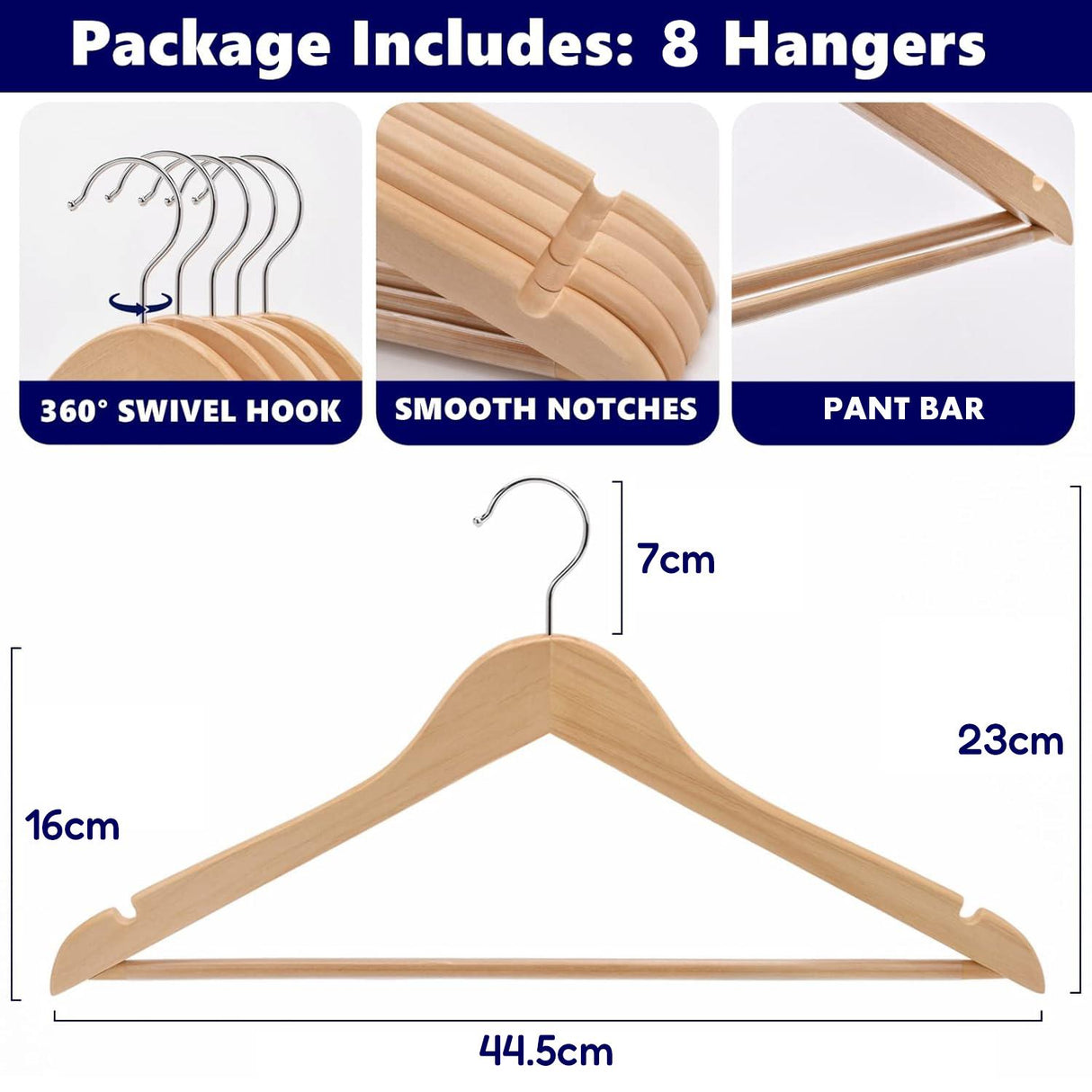 Wooden Coat Hangers by GEEZY - UKBuyZone