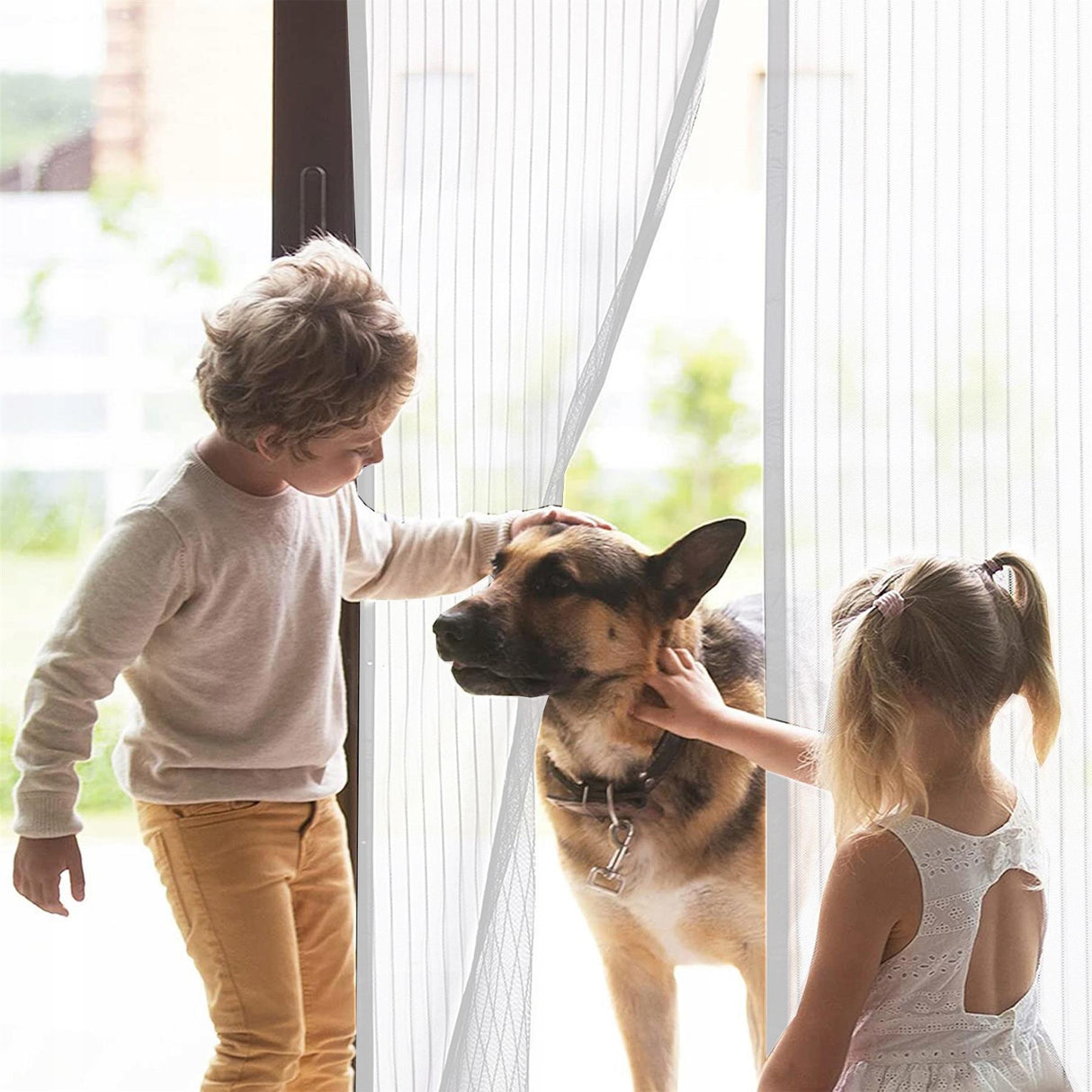 Magnetic Insect Door Screen White by GEEZY - UKBuyZone