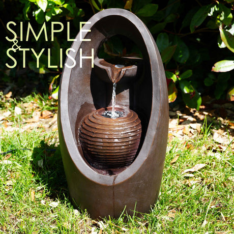 Oval Design Water Feature Outdoor With LED by GEEZY - UKBuyZone