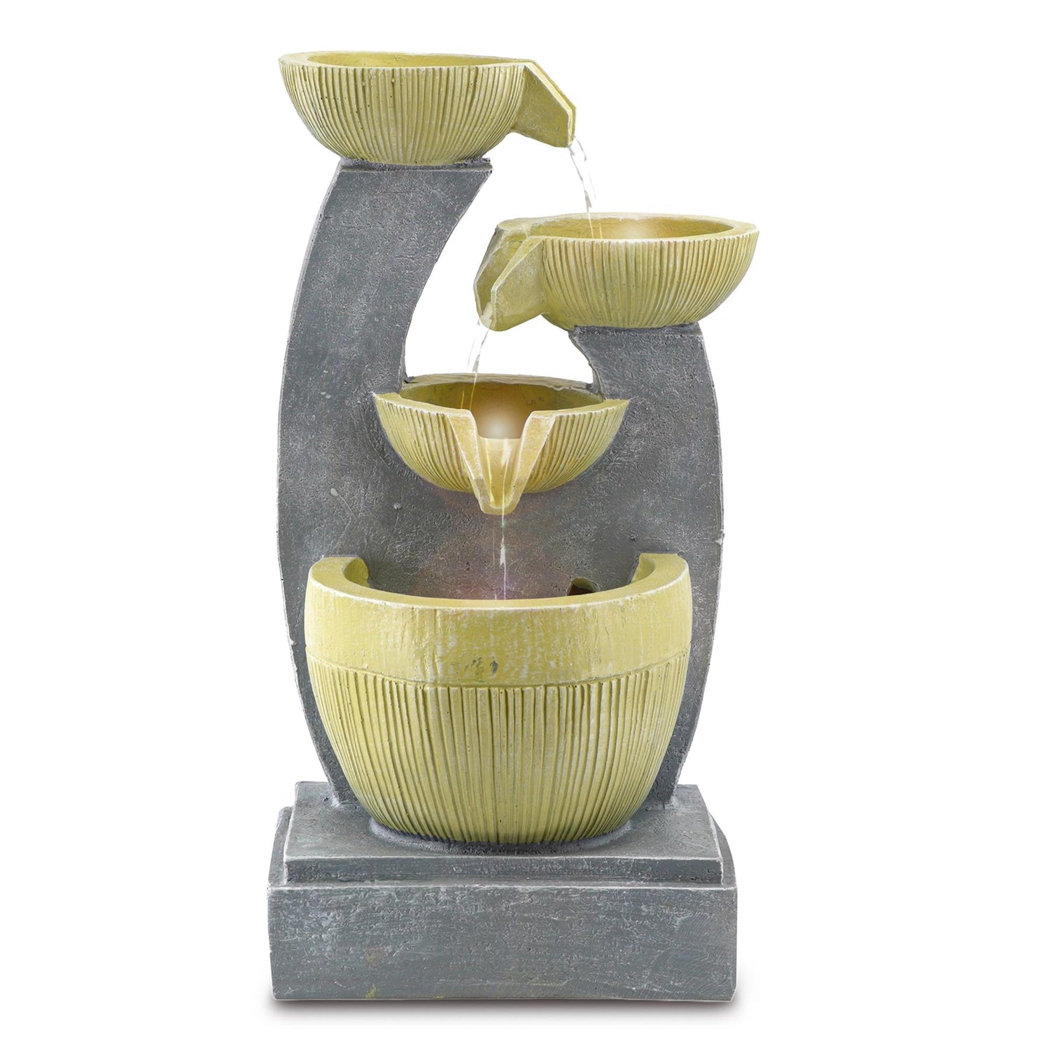 4 Tier Bowls Water Feature Outdoor With LED by GEEZY - UKBuyZone