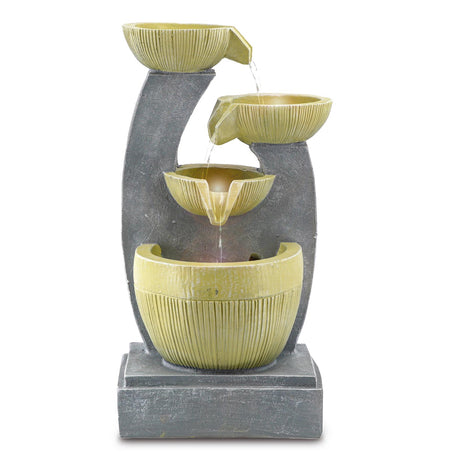 4 Tier Bowls Water Feature Outdoor With LED by GEEZY - UKBuyZone
