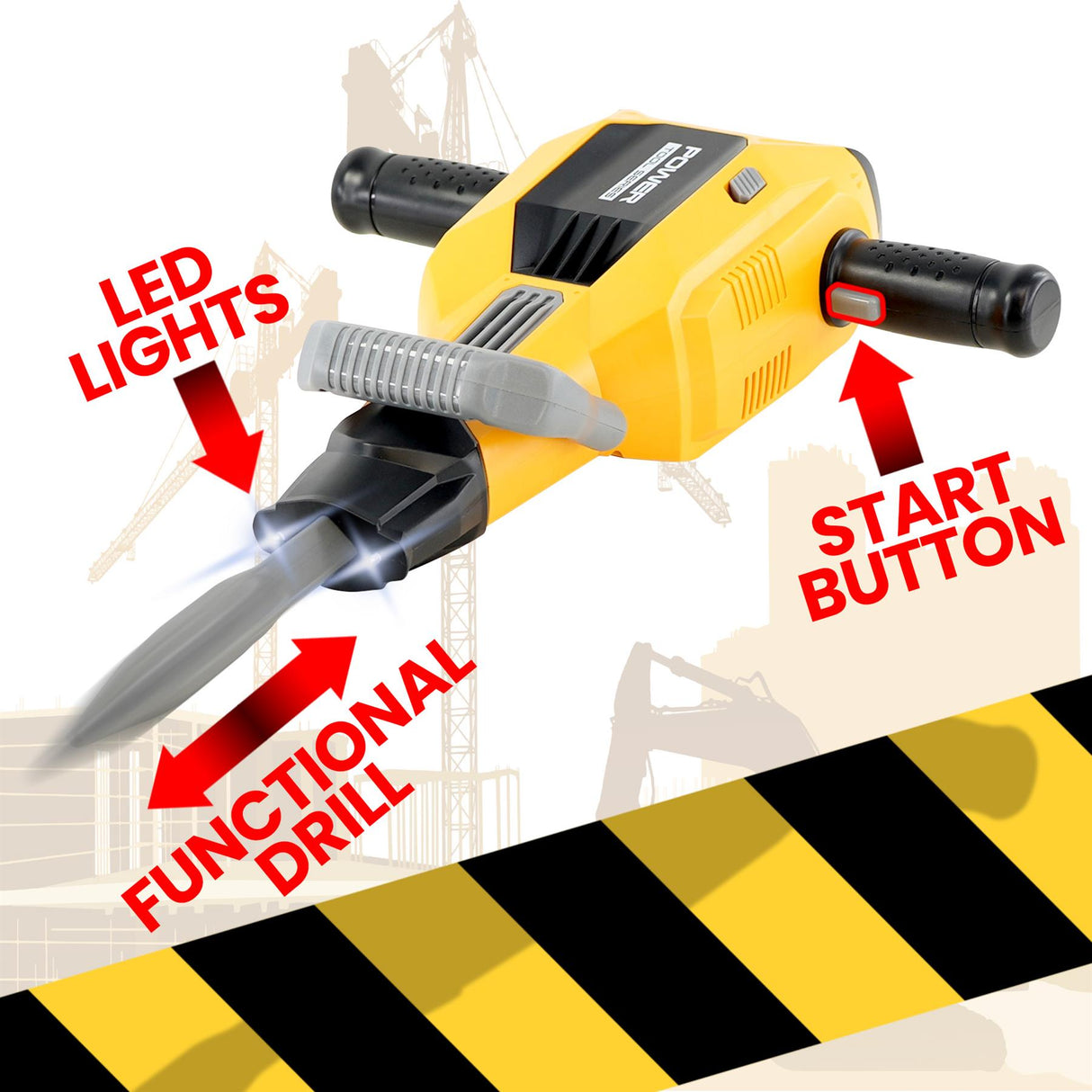 Kids Pretend Jackhammer Toy by The Magic Toy Shop - UKBuyZone