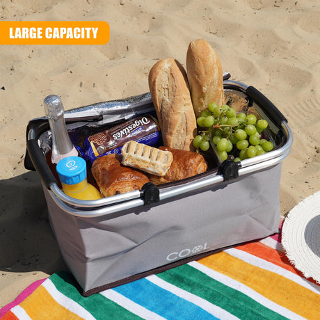 Grey Cooler Basket Bag by Geezy - UKBuyZone
