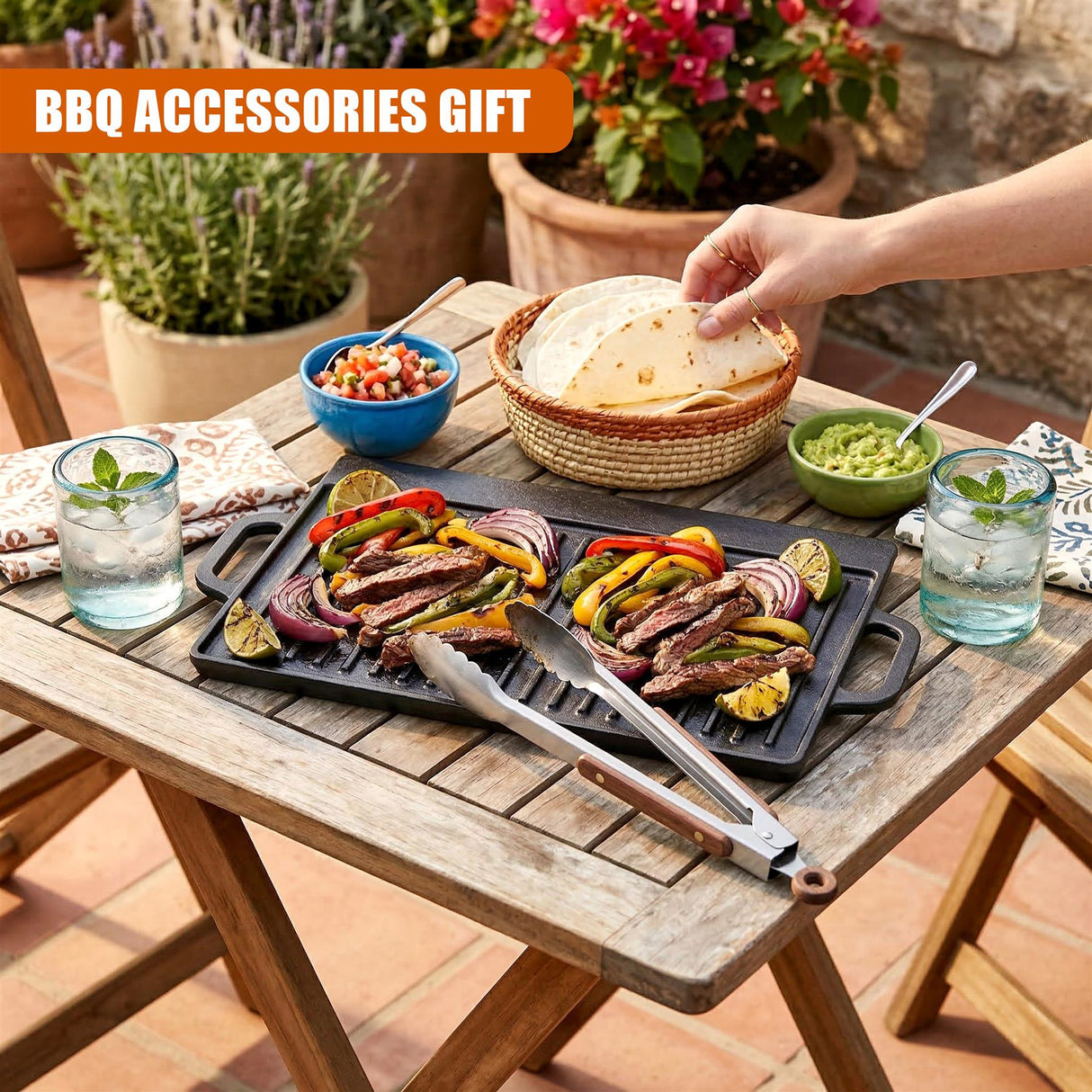 Cast Iron BBQ Griddle Plate