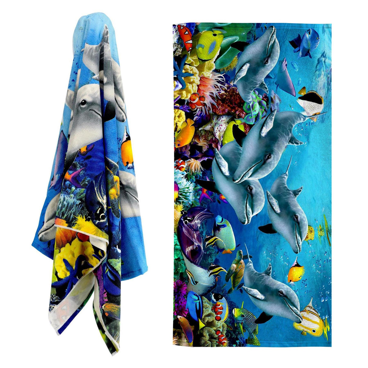 Dolphins Design Large Towel by GEEZY - UKBuyZone