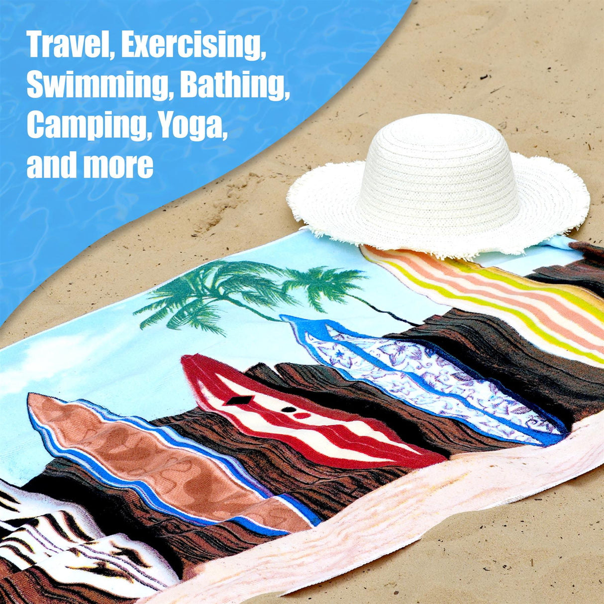 Surfboards Design Large Towel by Geezy - UKBuyZone