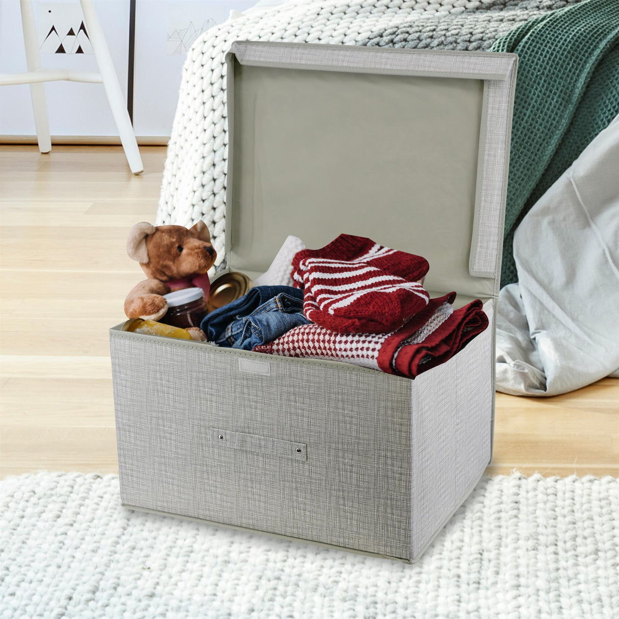 Linen Grey Large Storage Box by The Magic Toy Shop - UKBuyZone