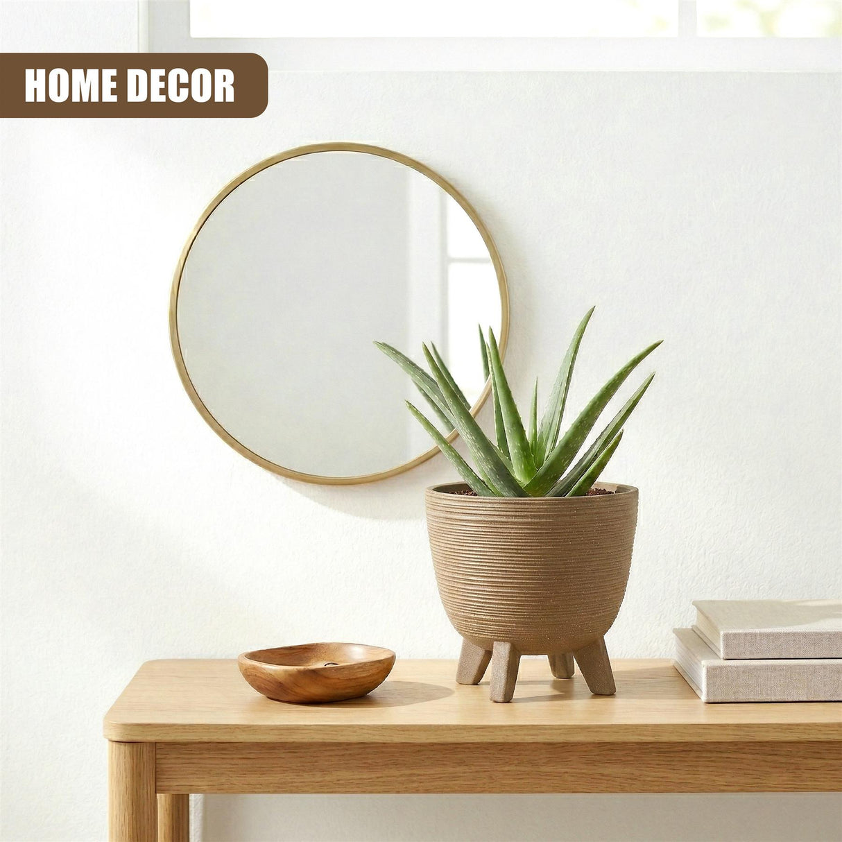 Brown Flower Pot with Legs, 23.6 cm