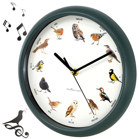 Birdsong Wall Clock with 12 Songs by GEEZY - UKBuyZone