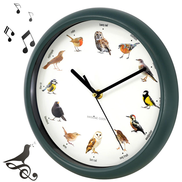 Birdsong Wall Clock with 12 Songs by GEEZY - UKBuyZone