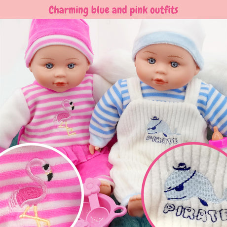 BiBi Twin Baby Dolls & Accessories (33 cm / 13") by BiBi Doll - UKBuyZone