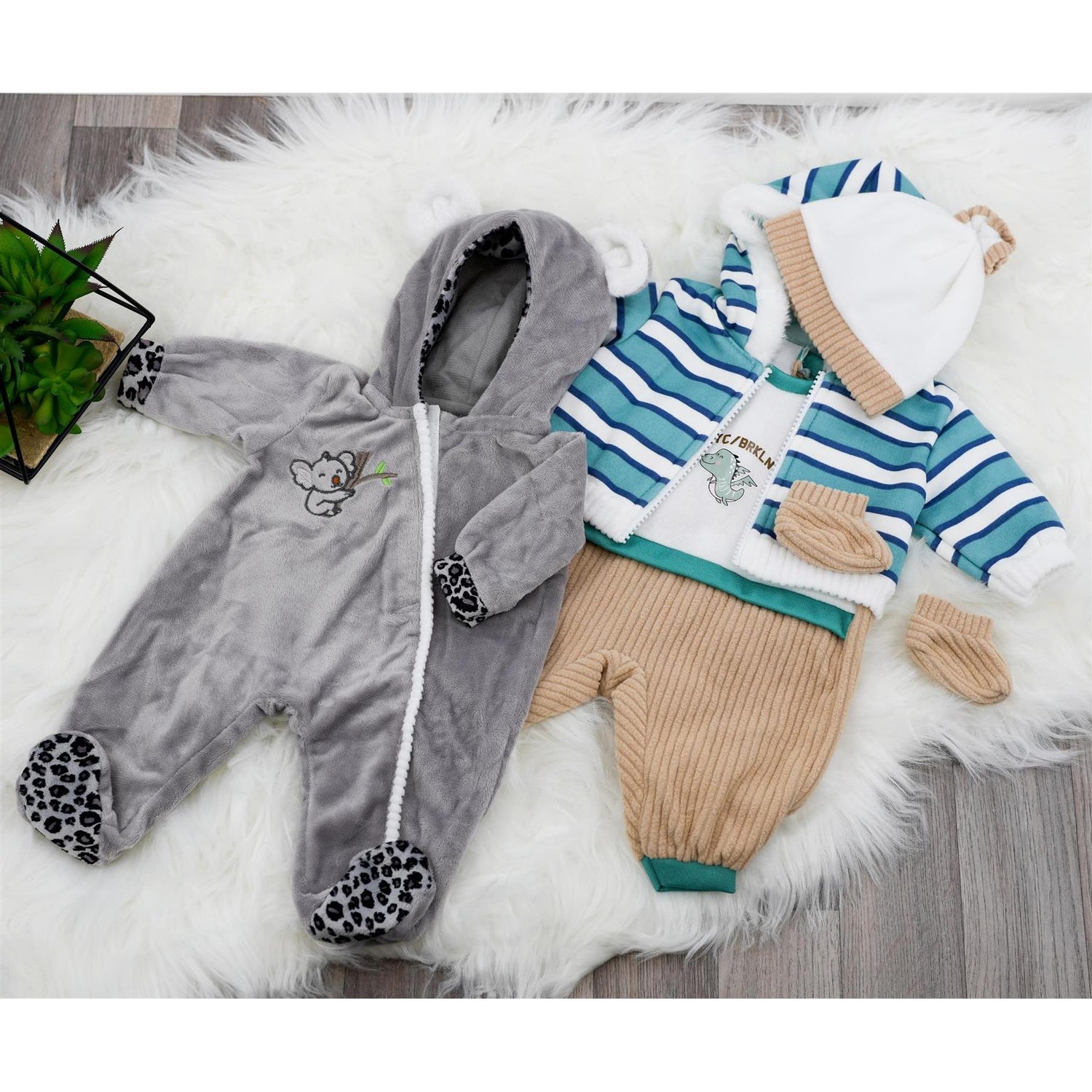 BiBi Outfits - Set of Two Doll Clothes (Koala & Stripy) (45 cm / 18") by BiBi Doll - UKBuyZone