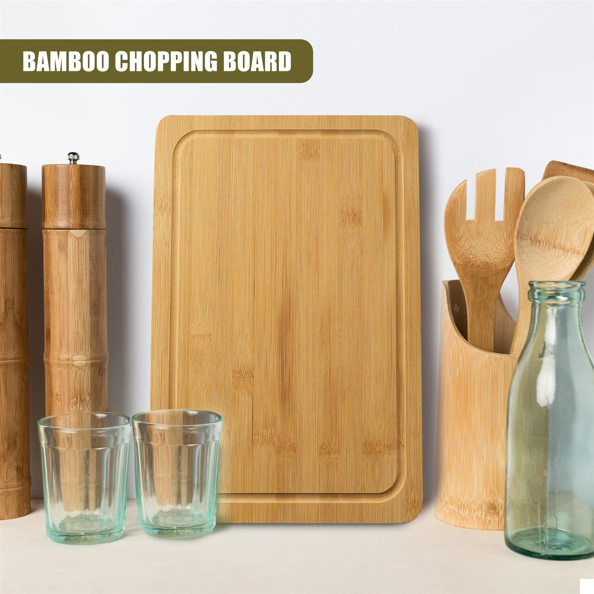 Large Bamboo Chopping Board 37x25cm by GEEZY - UKBuyZone