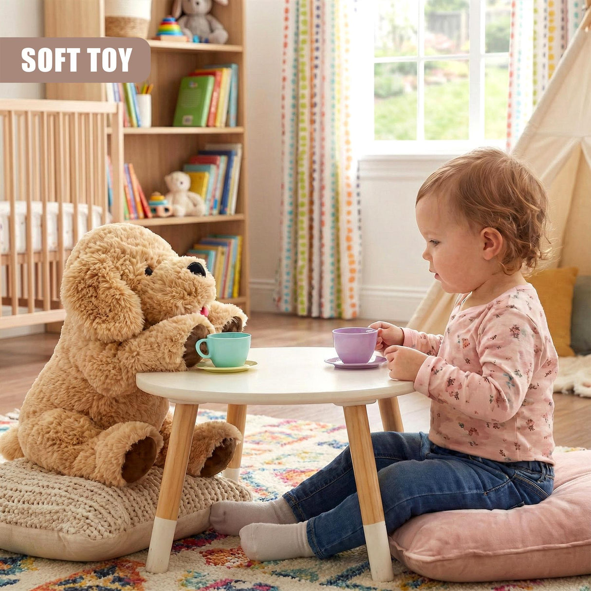 Giant Plush Lying Dog Soft Toy - 70 cm