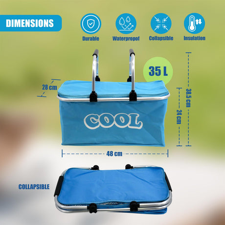 Blue Cooler Basket Bag by GEEZY - UKBuyZone