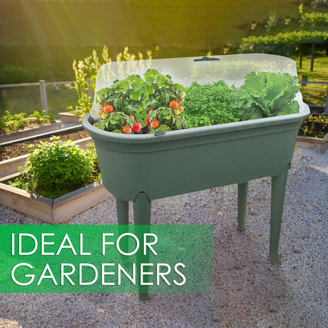 Green Raised Garden Bed Planter With Lid and Legs by Geezy - UKBuyZone
