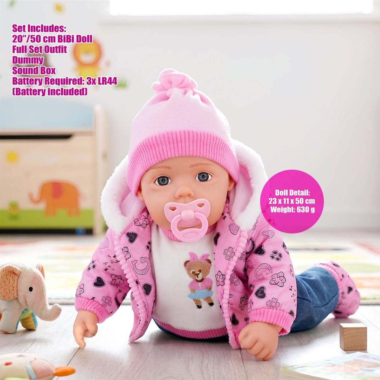 BiBi Baby Doll "Pinky" (50 cm / 20")