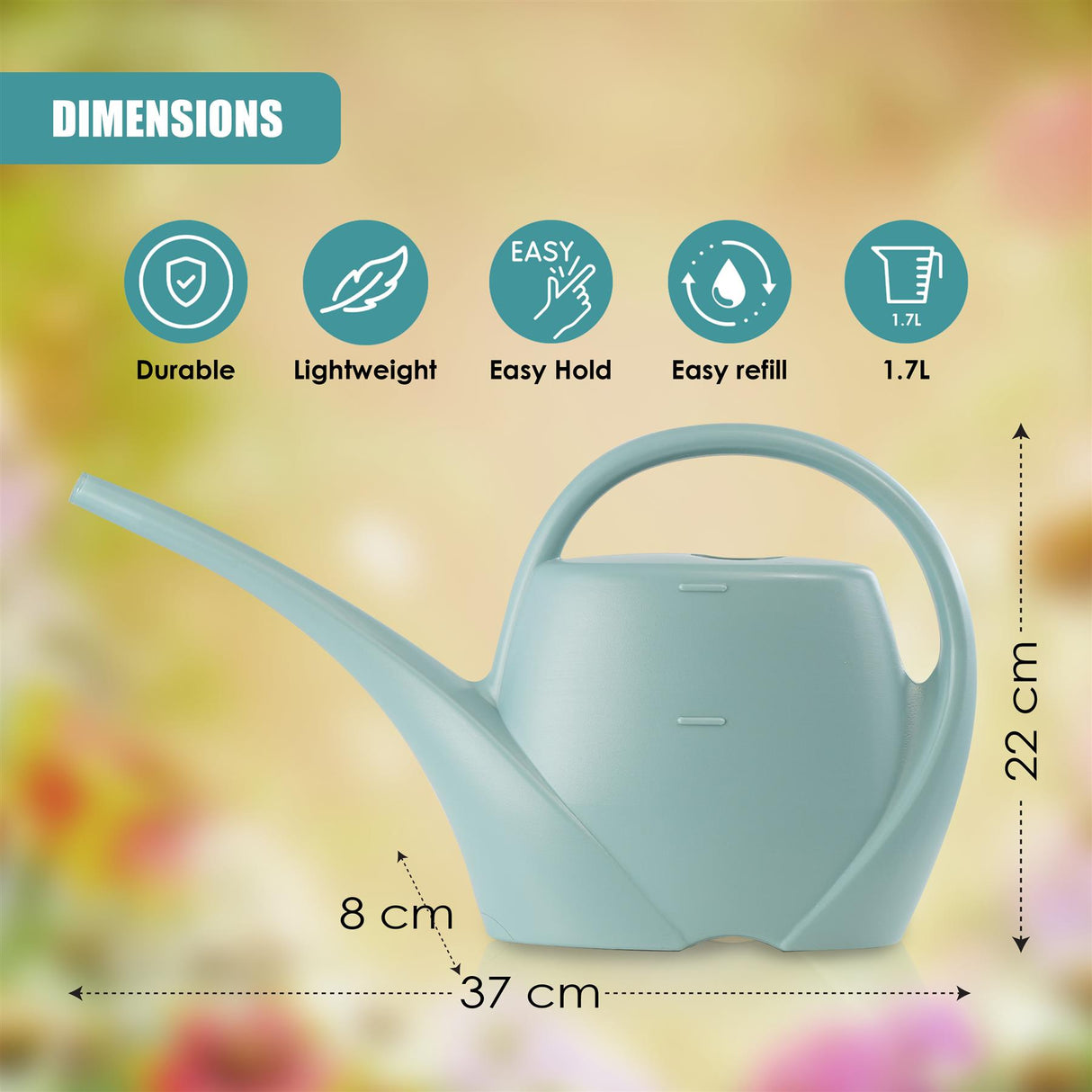 Watering Can 1.7L by GEEZY - UKBuyZone