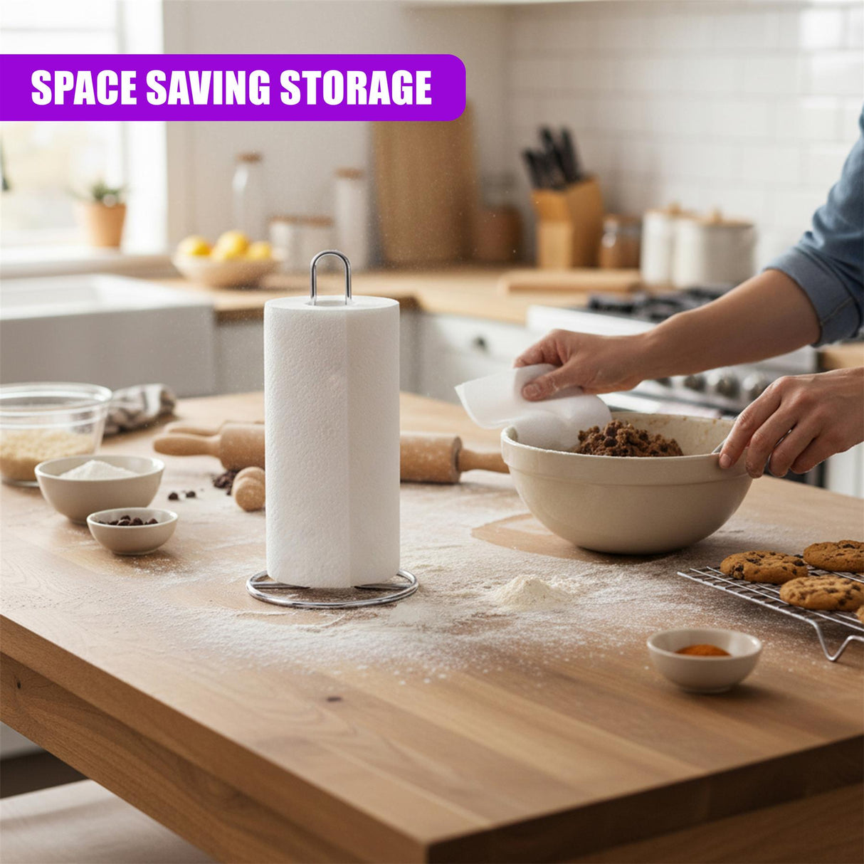 Chrome Kitchen Roll Stand