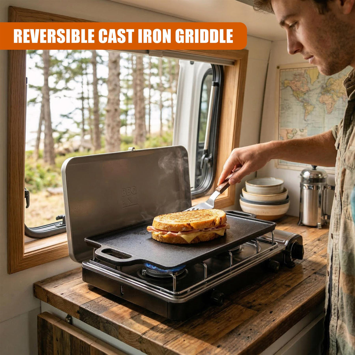 Cast Iron BBQ Griddle Plate