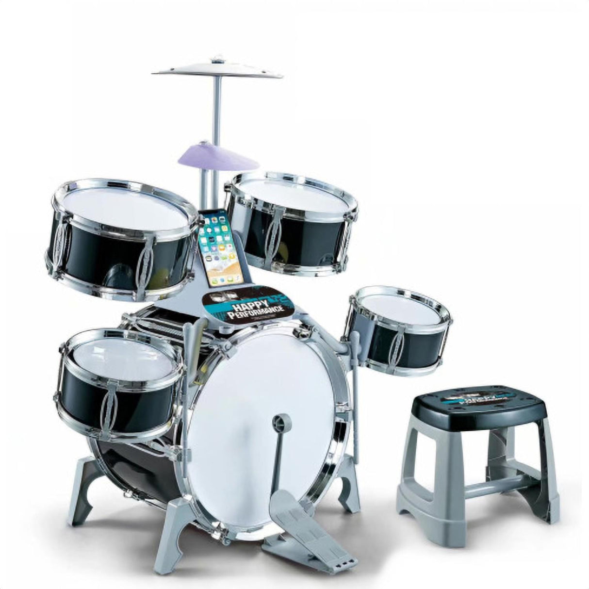 Black Multi functional Kids Jazz Drum Set by The Magic Toy Shop - UKBuyZone