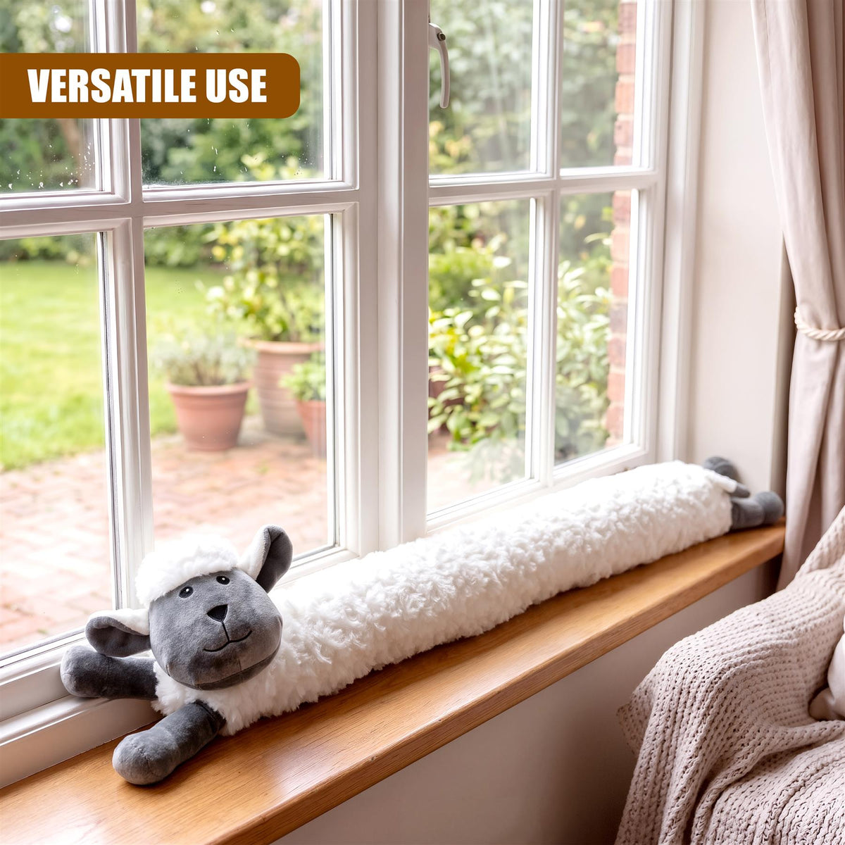 Novelty White Sheep Draught Excluder for Doors