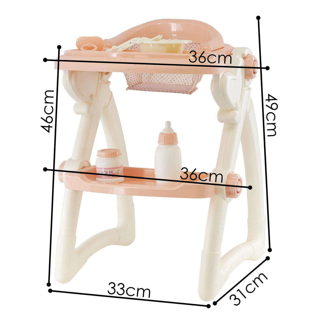 Baby Dolls Feeding High Chair Kids Play Set by BiBi Doll - UKBuyZone
