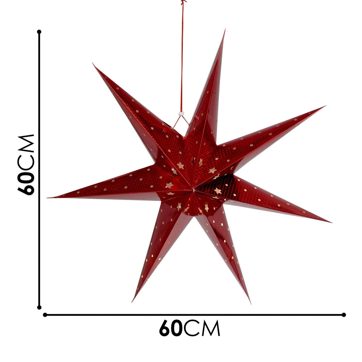 Large LED Paper Hanging Star Red by GEEZY - UKBuyZone