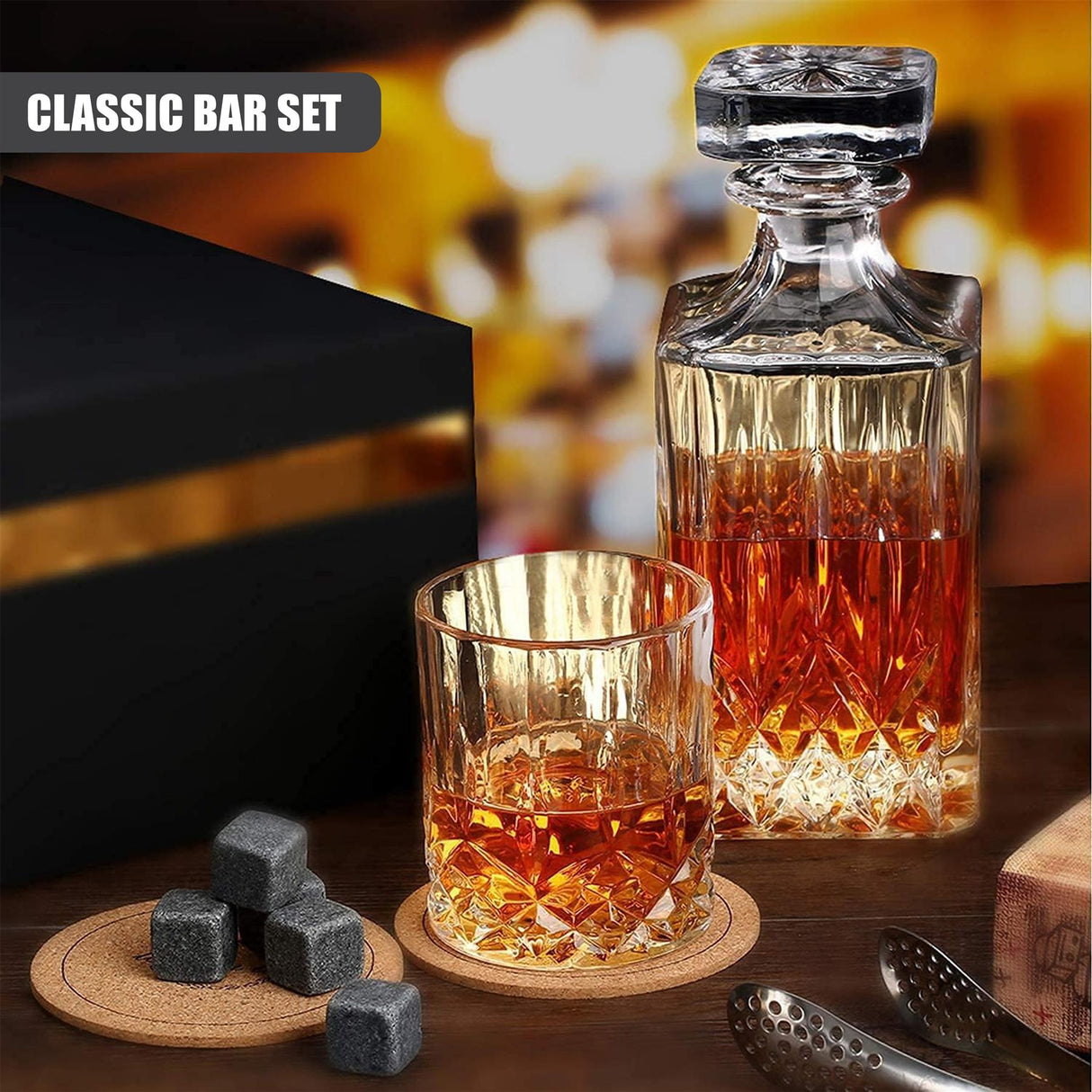 Whiskey Decanter Set - 5 Pieces by GEEZY - UKBuyZone