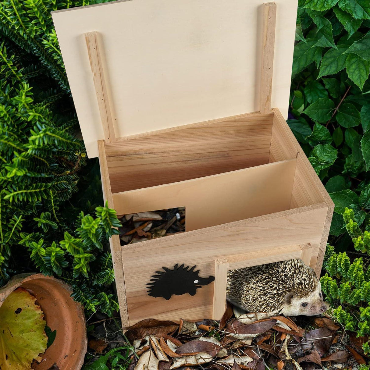 Wooden Hedgehog House by GEEZY - UKBuyZone