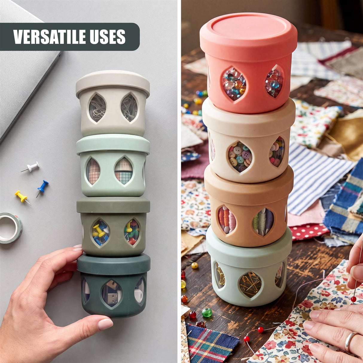 4 Piece Stackable Snack Pots