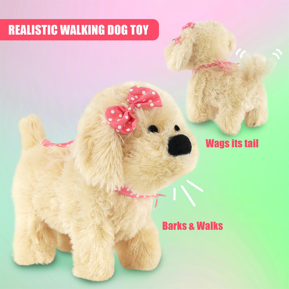 Fluffy Plush Walking & Talking Dog Toy by The Magic Toy Shop - UKBuyZone