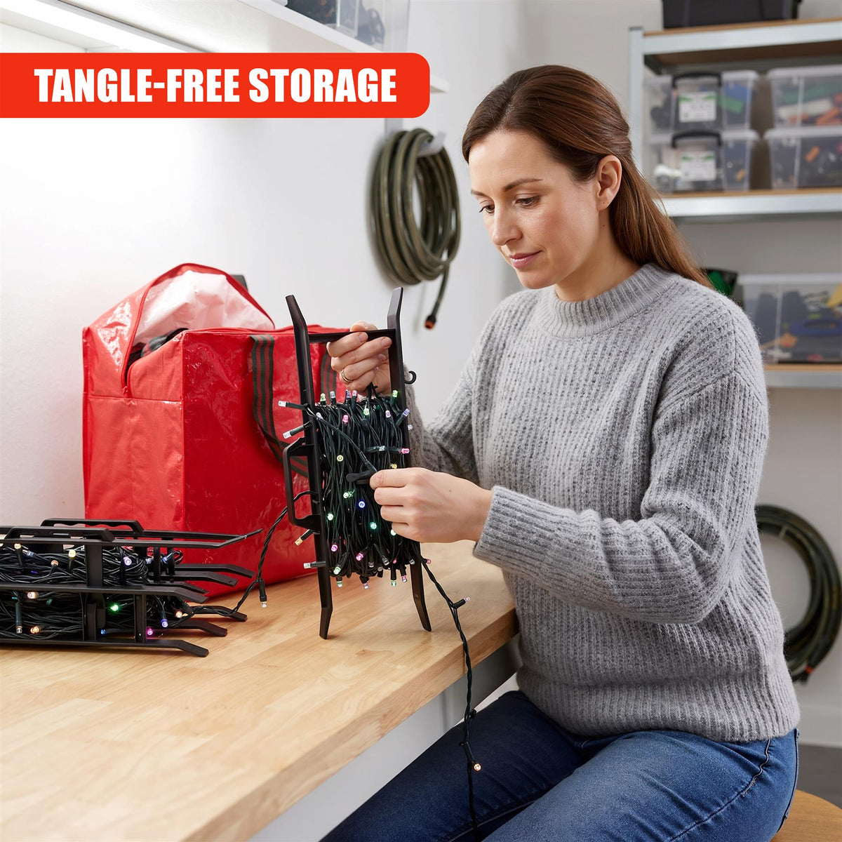 Christmas Lights Storage Bag & Cable Holders
