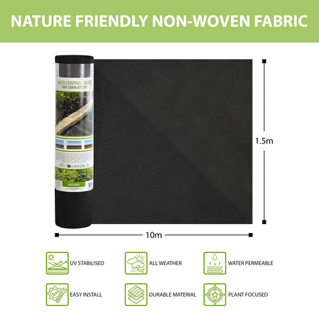 Non-woven Weed Control Fabric 1.5x8m by GEEZY - UKBuyZone