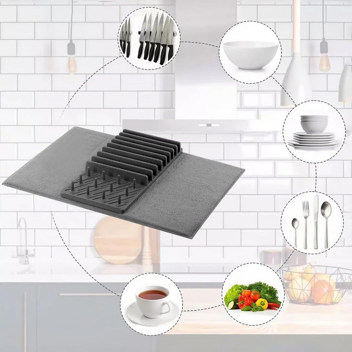 Microfibre Dish Drying Mat by GEEZY - UKBuyZone