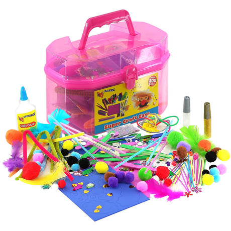 Pink Kids Super Craft Carry Case by The Magic Toy Shop - UKBuyZone