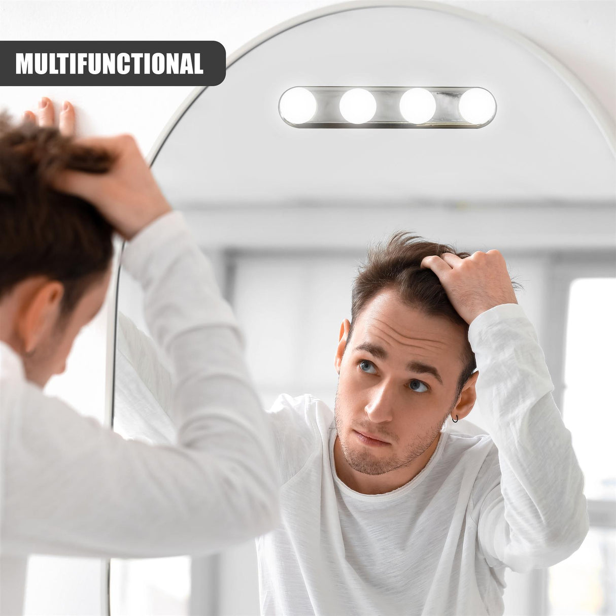 Stick-On LED Mirror Lights by GEEZY - UKBuyZone