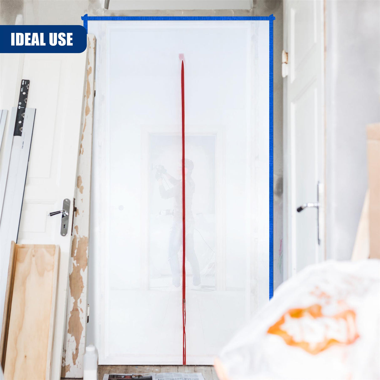 Door Dust Sheet with Zip 220x120cm by GEEZY - UKBuyZone