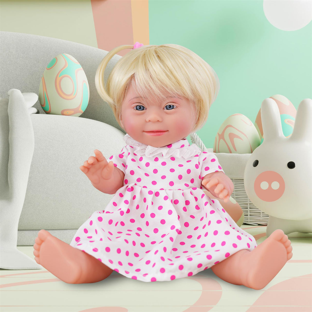 BiBi Doll Down Syndrome Girl - Blonde Hair (36 cm / 14")