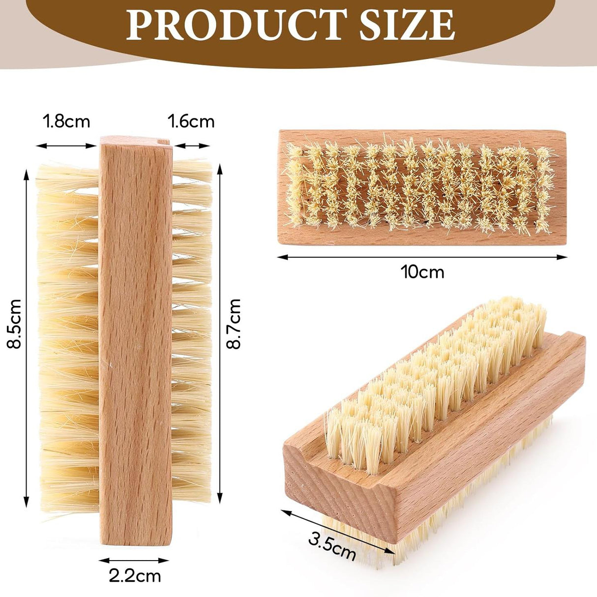 Double Sided Wooden Nail Scrubbing Brushes by GEEZY - UKBuyZone
