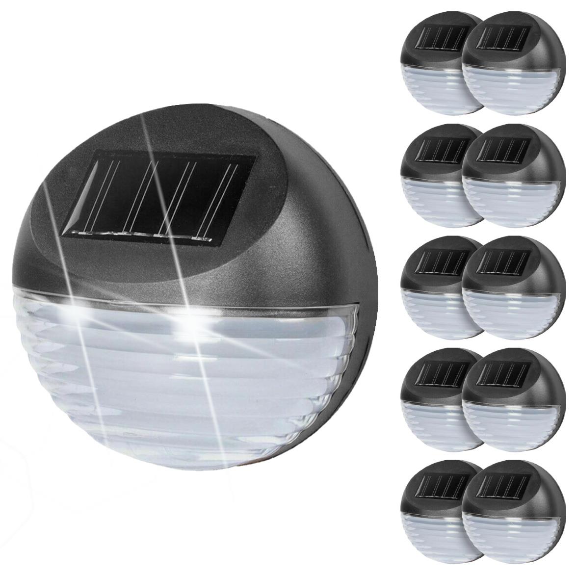 10 x Solar LED Fence Lights Black by GEEZY - UKBuyZone