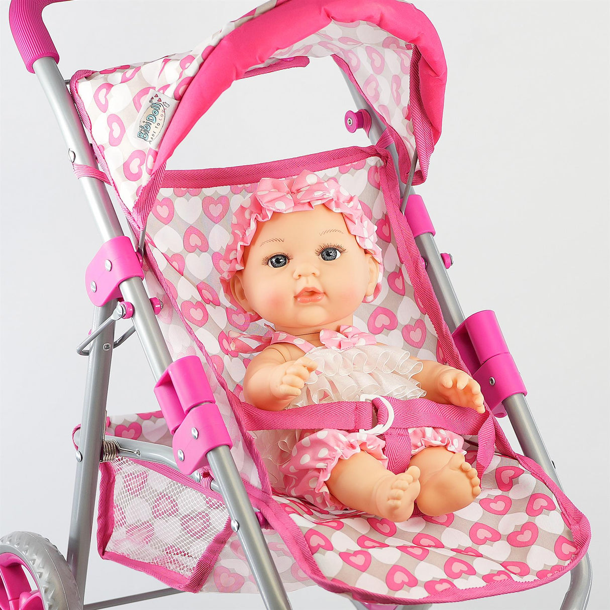 Baby Doll Pink Foldable Jogger Stroller by BiBi Doll - UKBuyZone