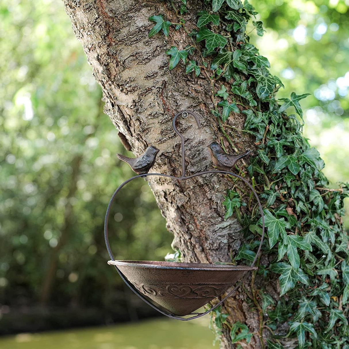 Rustic Cast Iron Hanging Bird Feeder by GEEZY - UKBuyZone