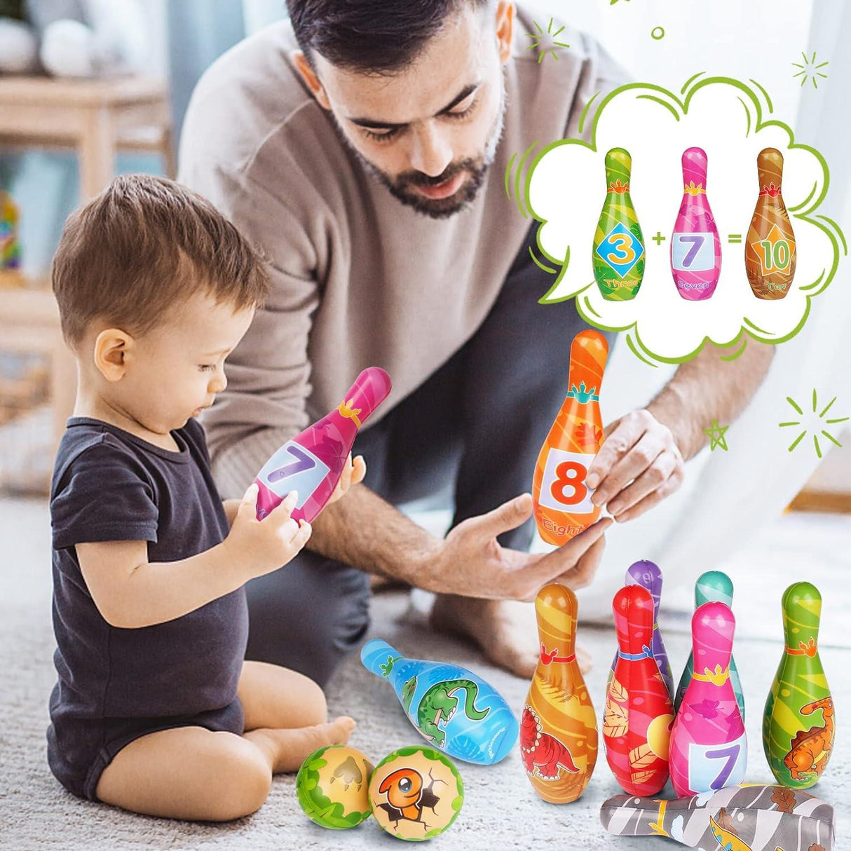 Soft Bowling Set For Kids by The Magic Toy Shop - UKBuyZone