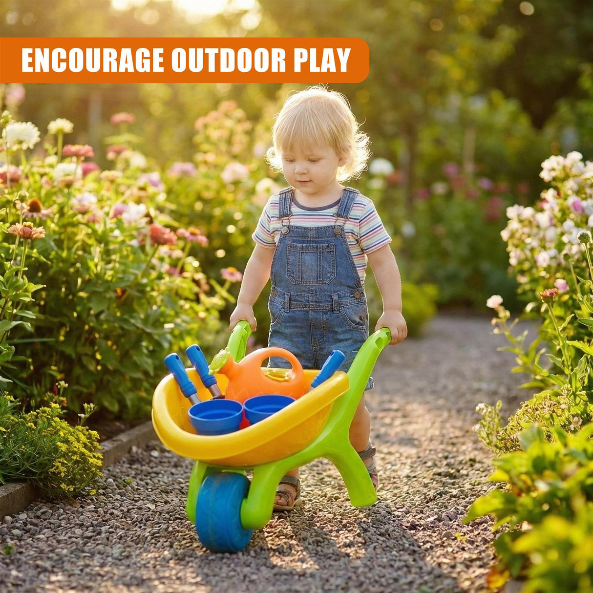 Kids Garden Wheelbarrow Playset